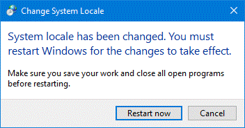 modifier les paramètres régionaux du système dans Windows 10-10
